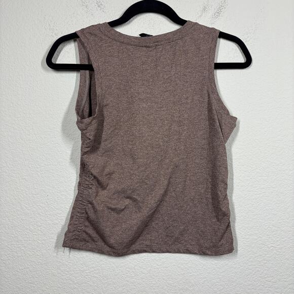 Zobha Size Large Saydee Tank Top Brown Cinched Side Crew Neck Pullover Stretch - Picture 2 of 8